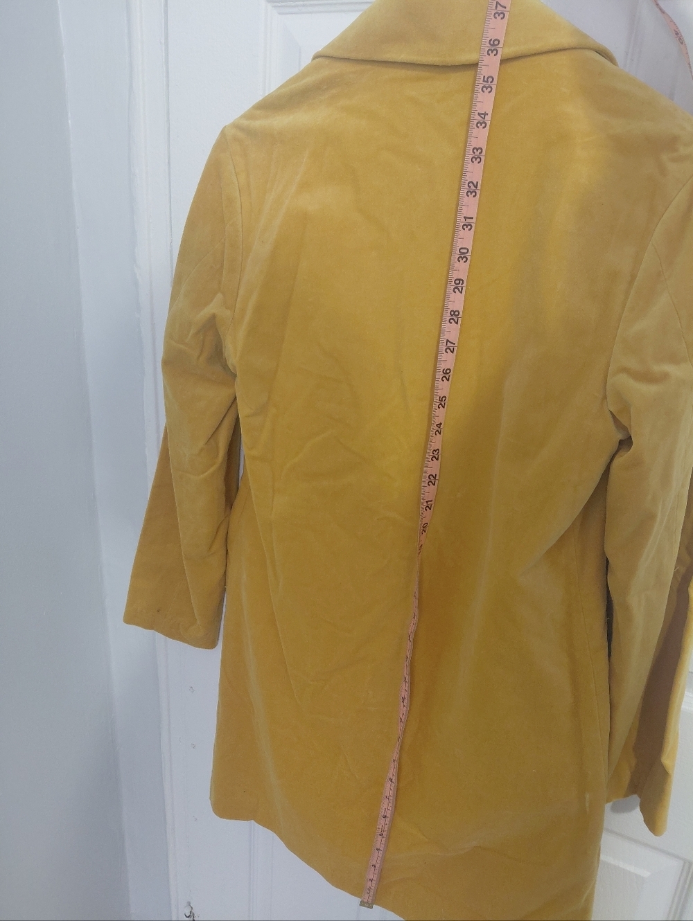 House of Harlow 1960 Mustard Velvet Long Trench Coat - Picture 9 of 9
